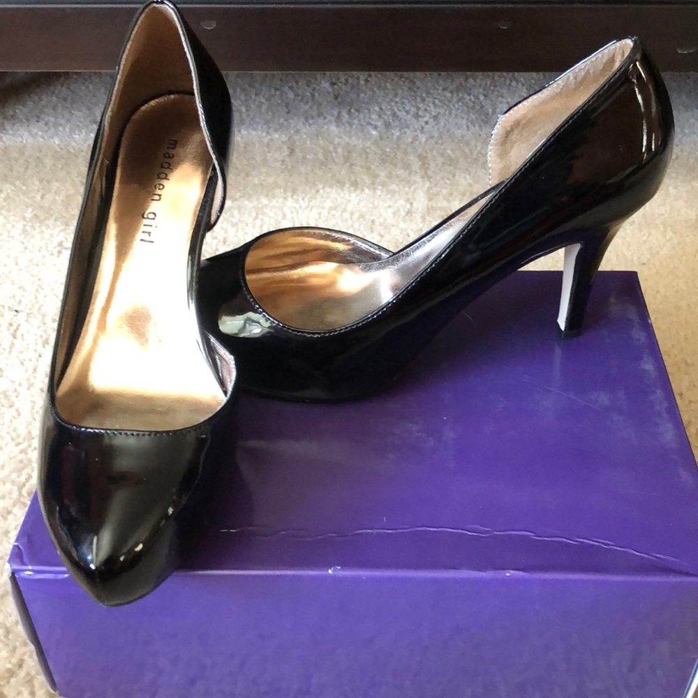Black PL 3in Heels, Madden Girl, size 7.5, EUC